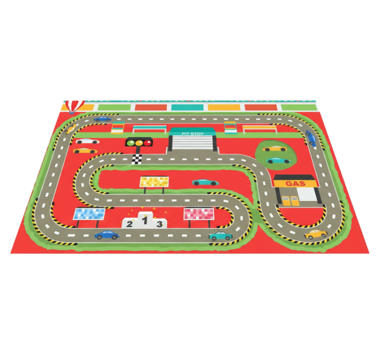 Tapete vinílico de estradas pista de corrida colorida - TenStickers