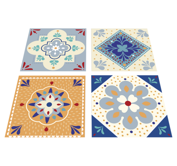 Tapete vinílico casa de banho paleta colorida - TenStickers