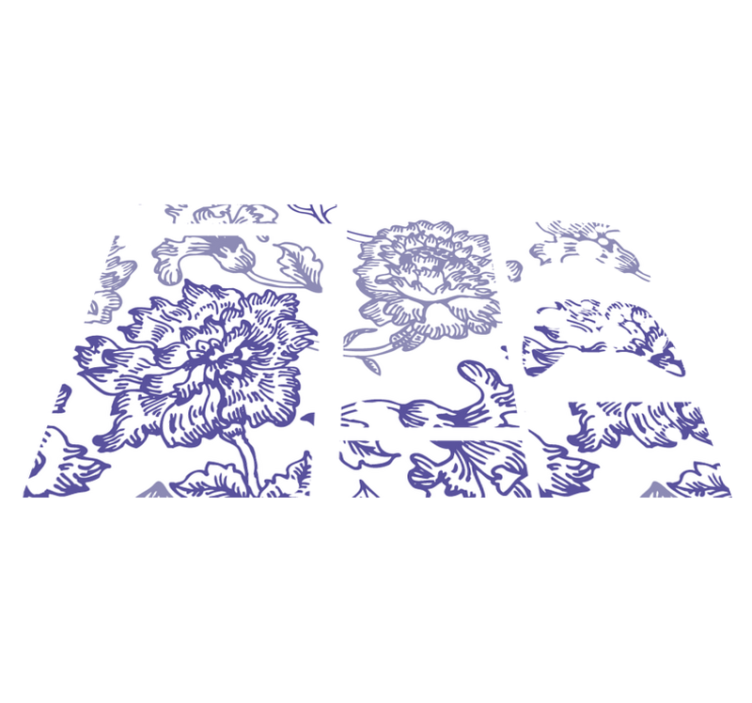 Tapete vinílico flores e plantas padrão floral suave roxo - TenStickers