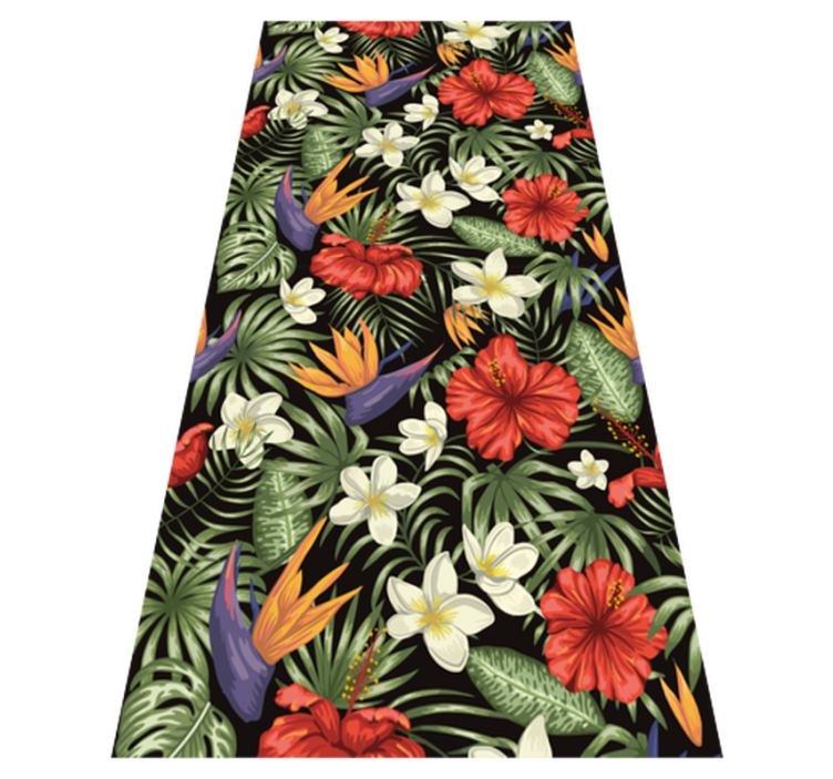 Tapete vinílico flores e plantas padrão de selva tropical - TenStickers