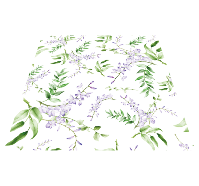 Tapete vinílico flores e plantas com estampa de lavanda - TenStickers