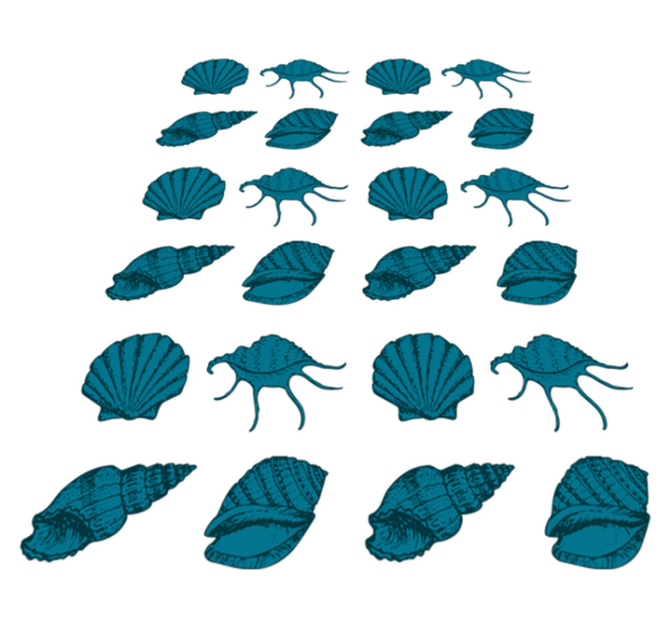 Tapete vinílico flores e plantas com padrões de conchas - TenStickers