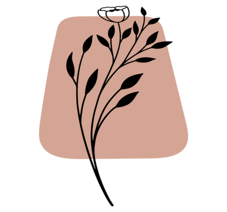 Tapete vinílico flores e plantas com acento floral estiloso - TenStickers