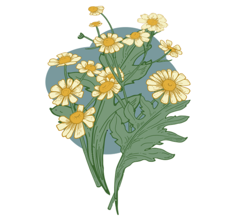 Tapete vinílico flores e plantas composição florescente - TenStickers