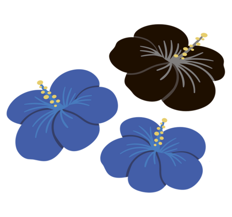 Tapete vinílico flores e plantas arranjo floral de hibisco - TenStickers