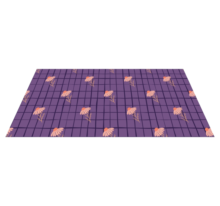 Tapete vinílico flores e plantas motivo floral roxo - TenStickers