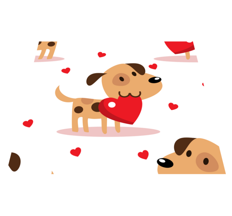 Tapete vinílico quarto cães vermelhos - TenStickers