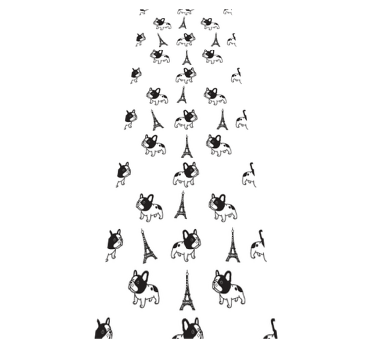 Tapete vinílico quarto bulldog francês em paris - TenStickers