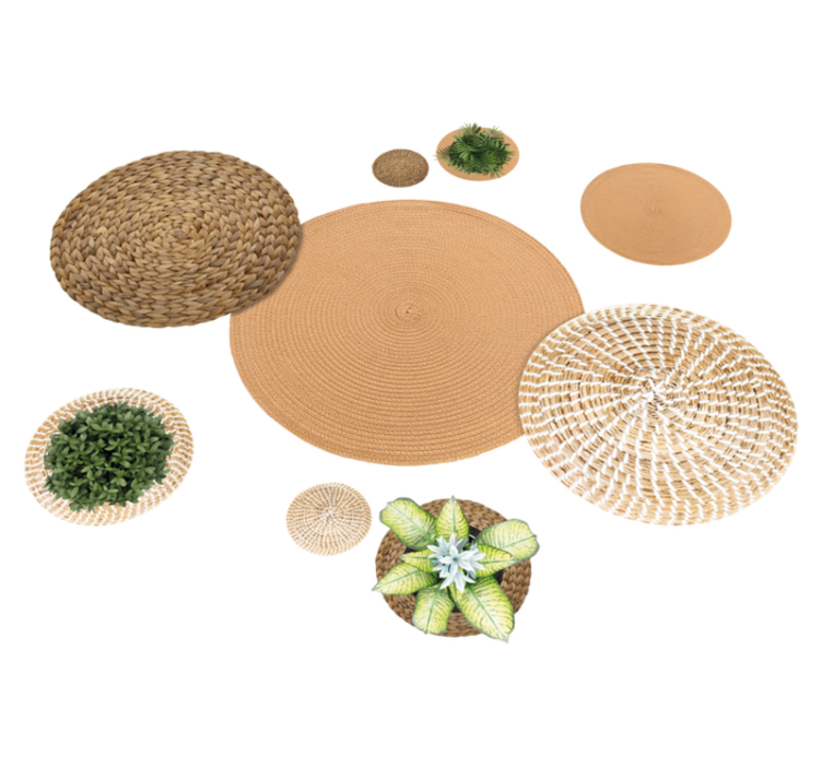 Tapete vinílico flores e plantas jardim e vime - TenStickers