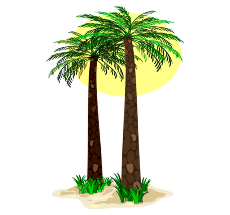 Tapete vinílico flores e plantas palmeiras tropicais - TenStickers