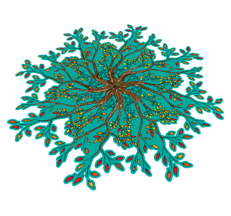 Tapete vinílico flores e plantas conceito Árvore vibrante - TenStickers