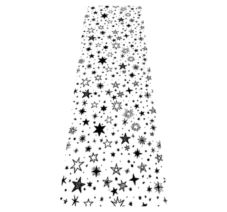 Tapete vinílico quarto padrão estrelas pretas fundo branco - TenStickers