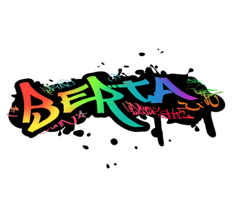 Tapete vinílico criança com nome grafite personalizável - TenStickers