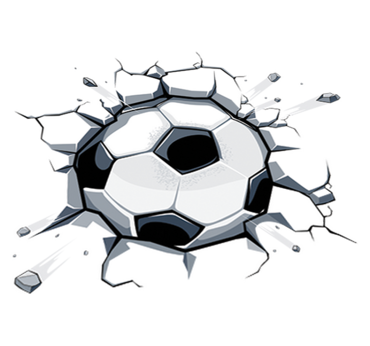 Tapete vinílico criança bola de futebol 3d - TenStickers