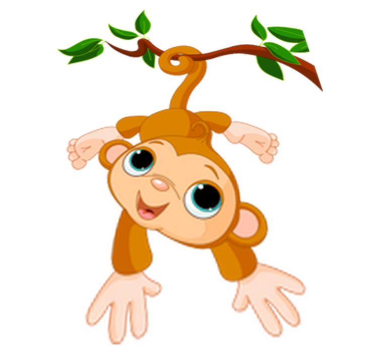 Tapete vinílico criança macaquinho feliz - TenStickers