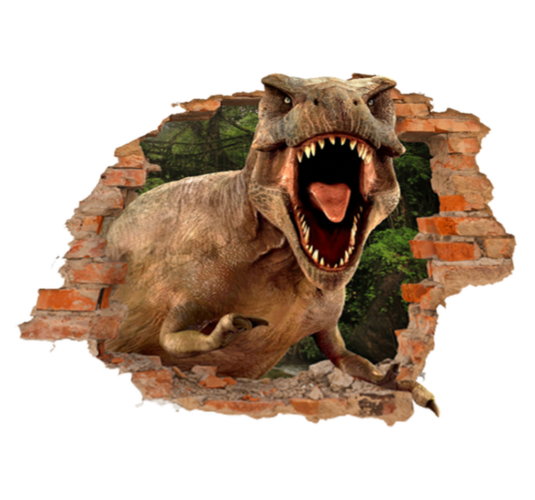 Tapete vinílico criança t-rex 3d - TenStickers
