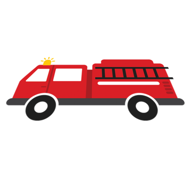 Tapete vinílico criança caminhão de bombeiros - TenStickers