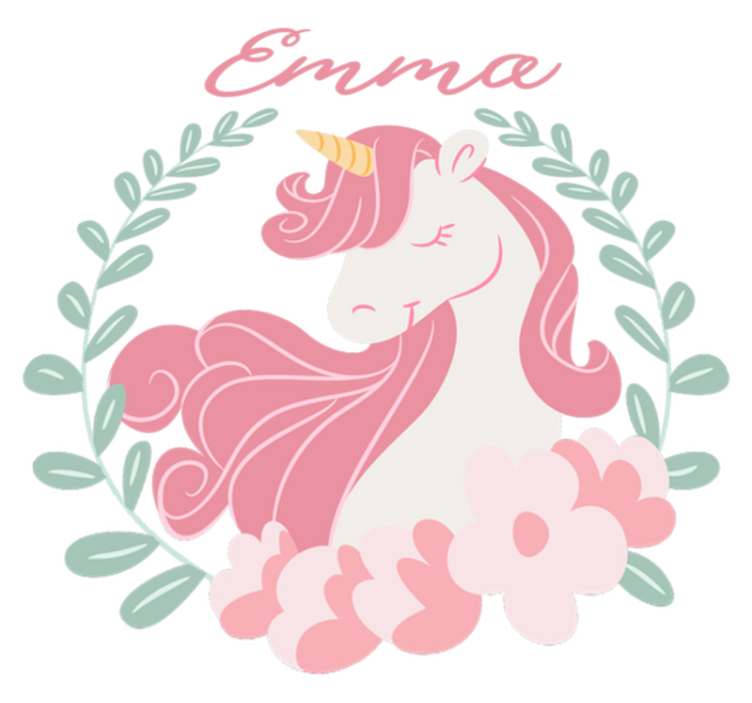 Tapete vinílico criança princesa unicórnio personalizada - TenStickers