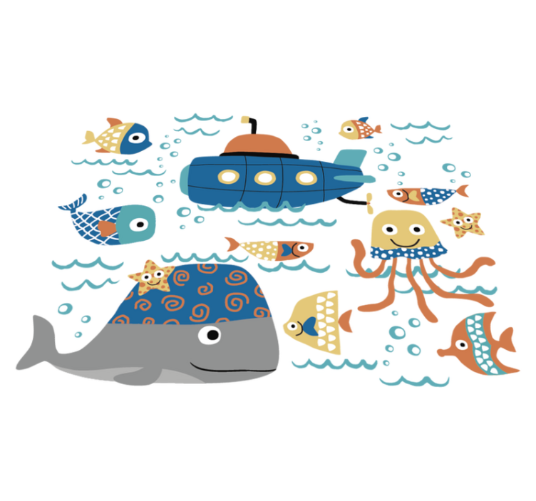 Tapete vinílico criança com motivos marítimos - TenStickers