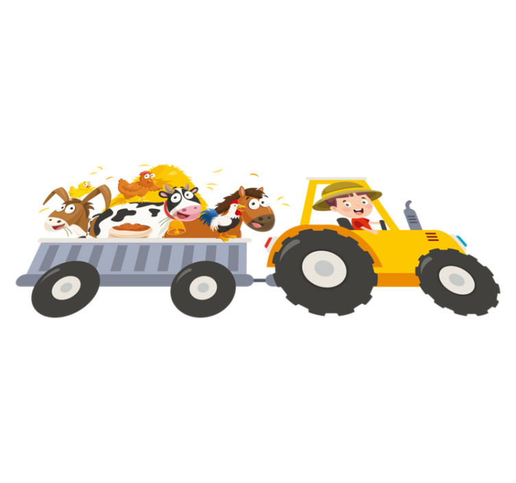 Tapete vinílico criança fazendinha com animais - TenStickers