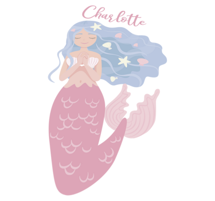 Tapete vinílico criança sereia colorida - TenStickers