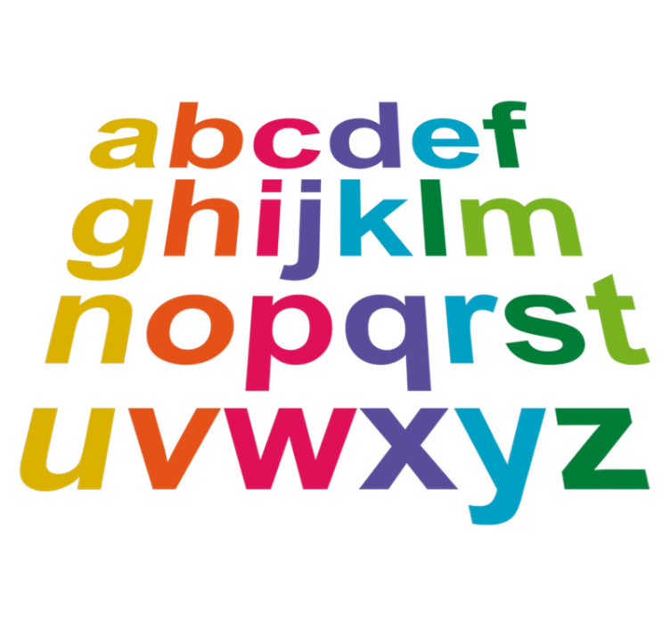 Tapete vinílico criança alfabeto colorido minimalista - TenStickers