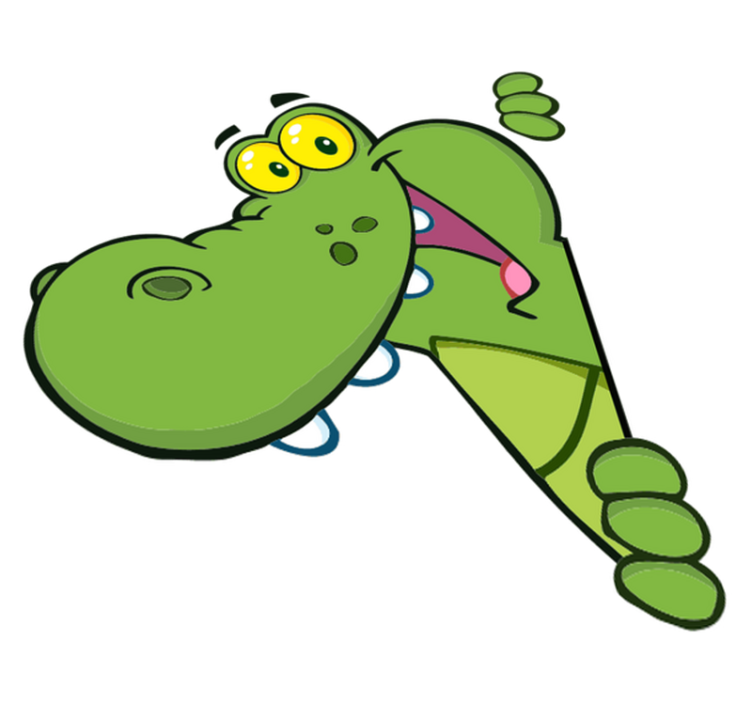 Tapete vinílico criança crocodilo verde feliz - TenStickers