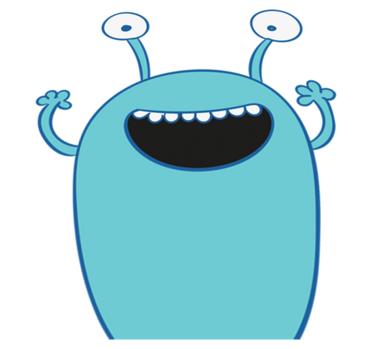 Tapete vinílico criança adesivo de armário monstro azul - TenStickers