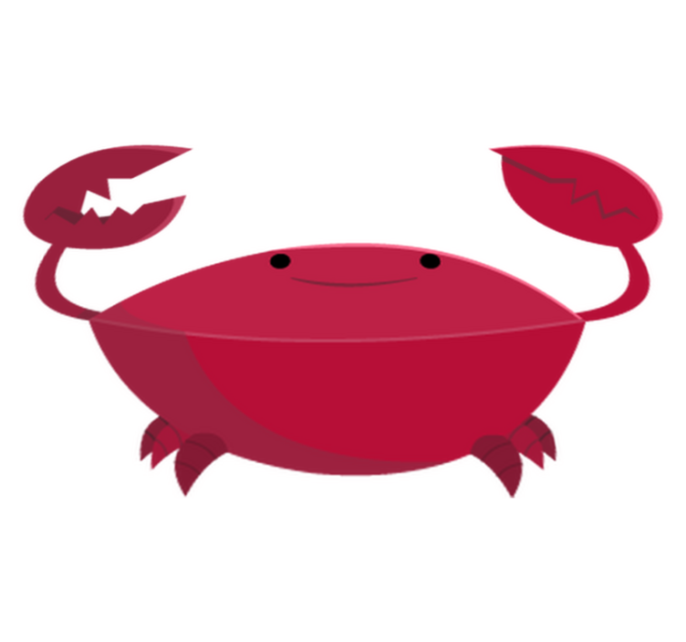Tapete vinílico criança caranguejo sorridente vermelho - TenStickers