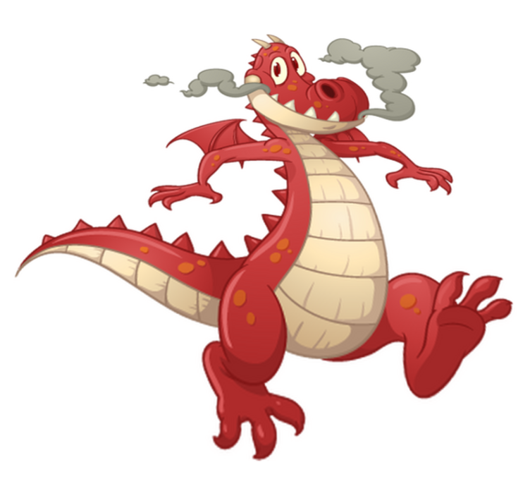 Tapete vinílico criança dragão vermelho - TenStickers