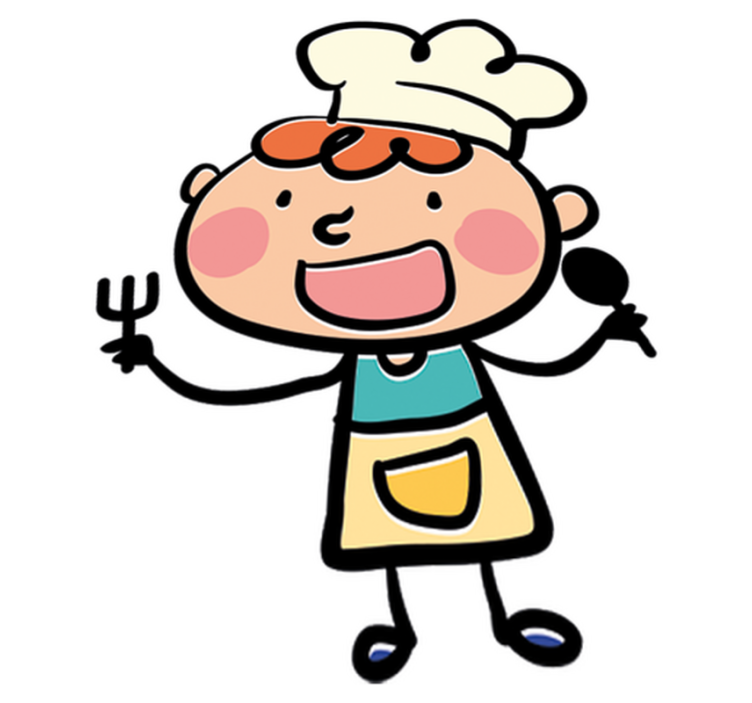 Tapete vinílico criança pequeno chef - TenStickers