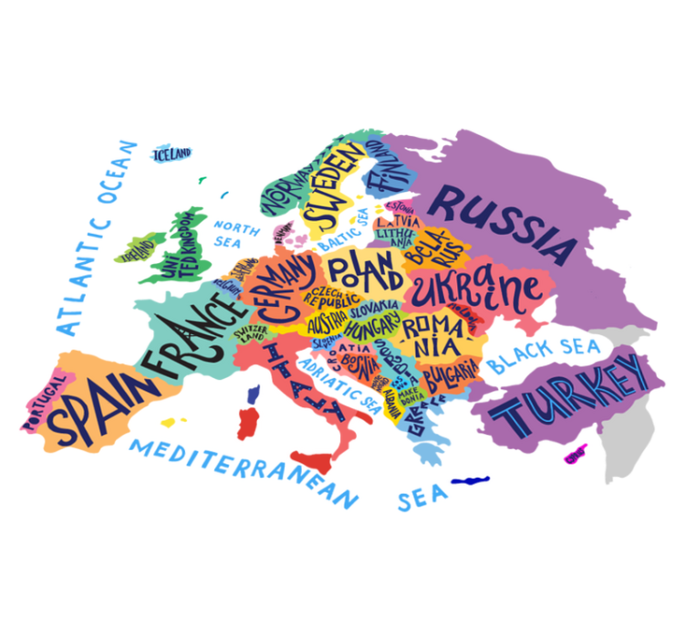 Tapete vinílico criança mapa da europa infantil - TenStickers