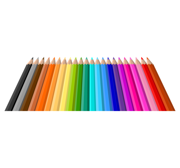 Tapete vinílico criança com borda de lápis colorido - TenStickers