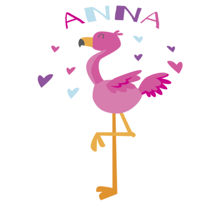 Tapete vinílico criança flamenco personalizável - TenStickers