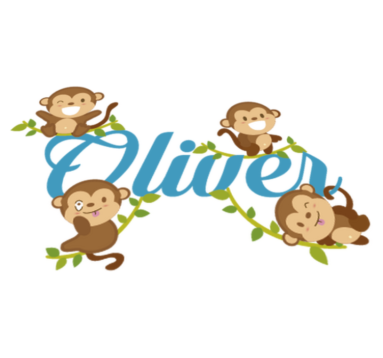 Tapete vinílico criança vinil infantil de macacos - TenStickers
