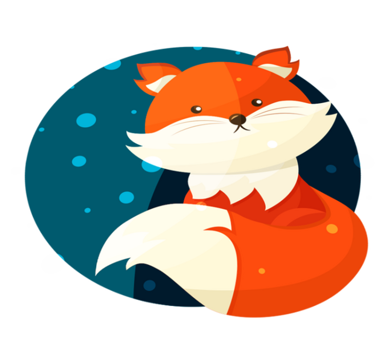 Tapete vinílico criança com desenho de raposa fofa - TenStickers