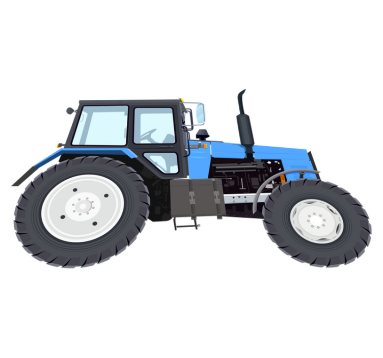 Tapete vinílico criança trator moderno azul - TenStickers