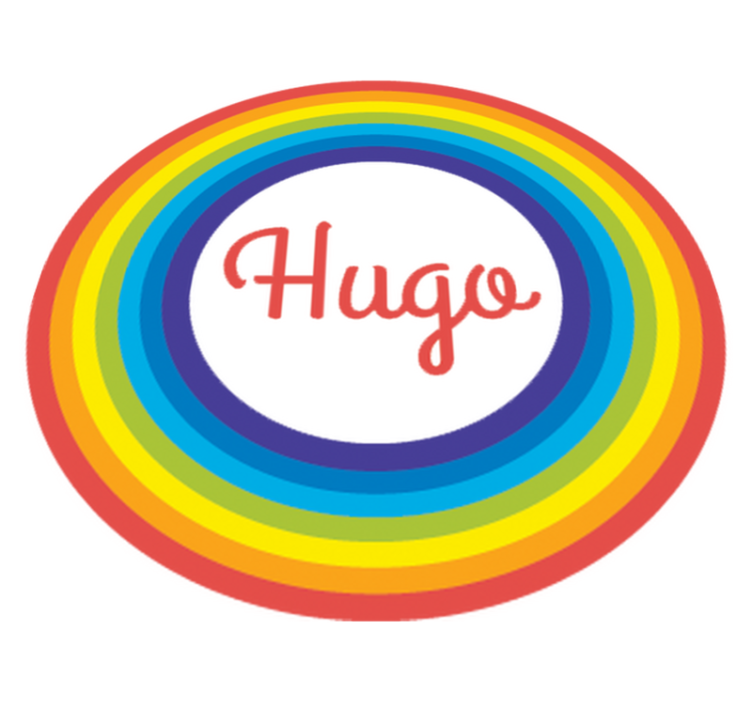 Tapete vinílico criança círculo arco-íris com nome - TenStickers