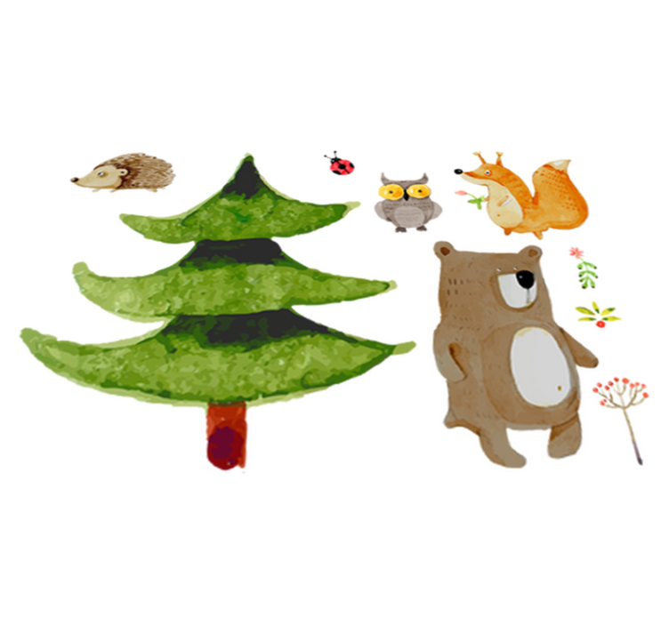 Tapete vinílico criança animais da floresta selvagem - TenStickers