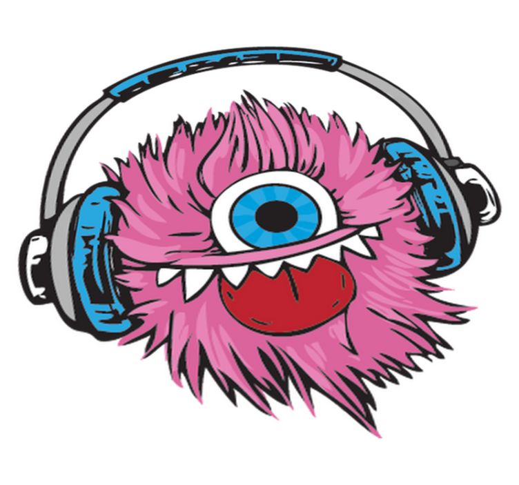 Tapete vinílico criança monstro peludo rosa - TenStickers