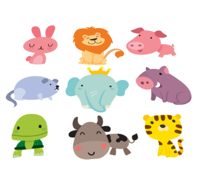 Tapete vinílico criança adesivos de animais infantis - TenStickers