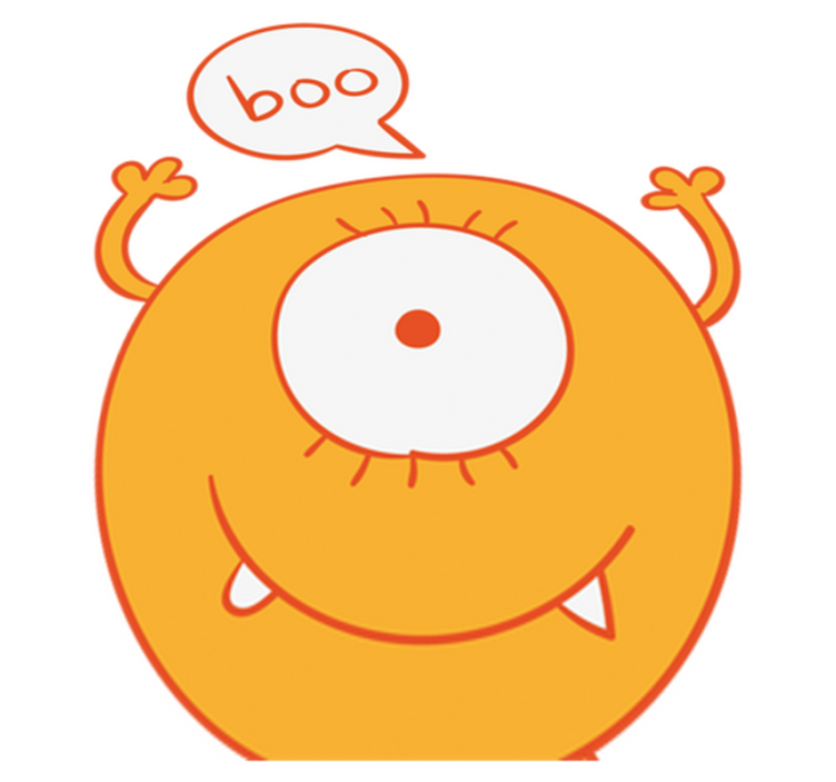 Tapete vinílico criança adesivo armário monstro amarelo - TenStickers