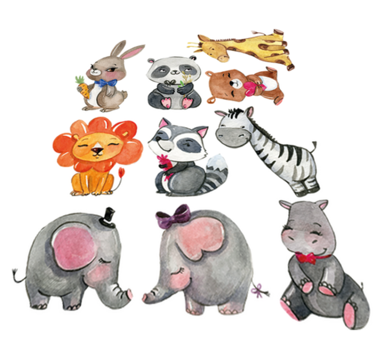 Tapete vinílico criança adesivos de animais da selva - TenStickers