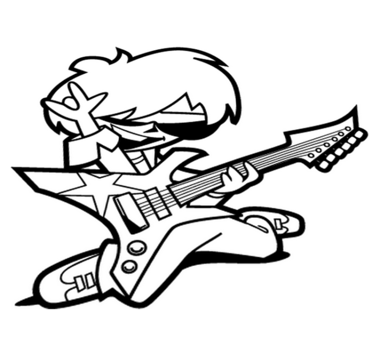 Tapete vinílico criança adolescente com guitarra - TenStickers