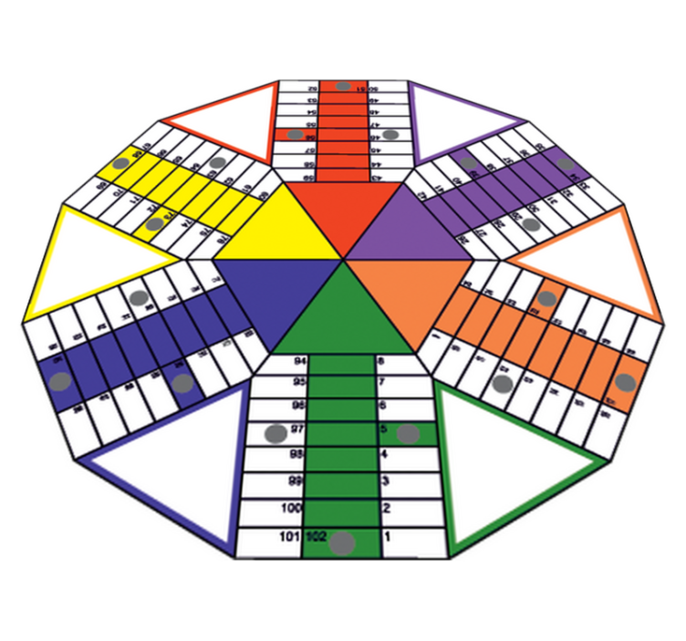 Tapete vinílico criança adesivo tabuleiro geométrico - TenStickers