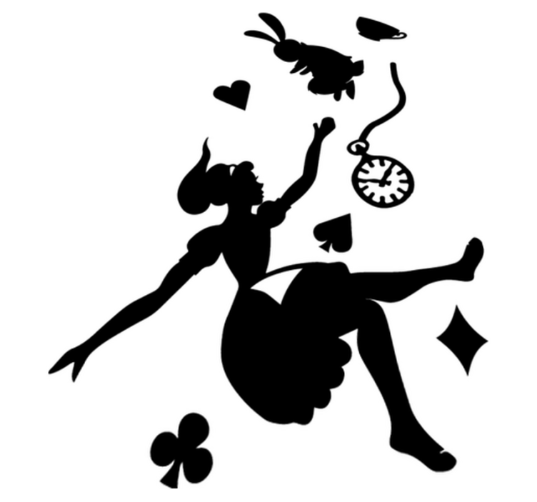 Tapete vinílico criança alicia e o coelho branco - TenStickers