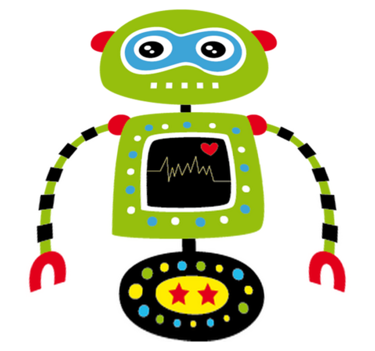 Tapete vinílico criança robô verde - TenStickers