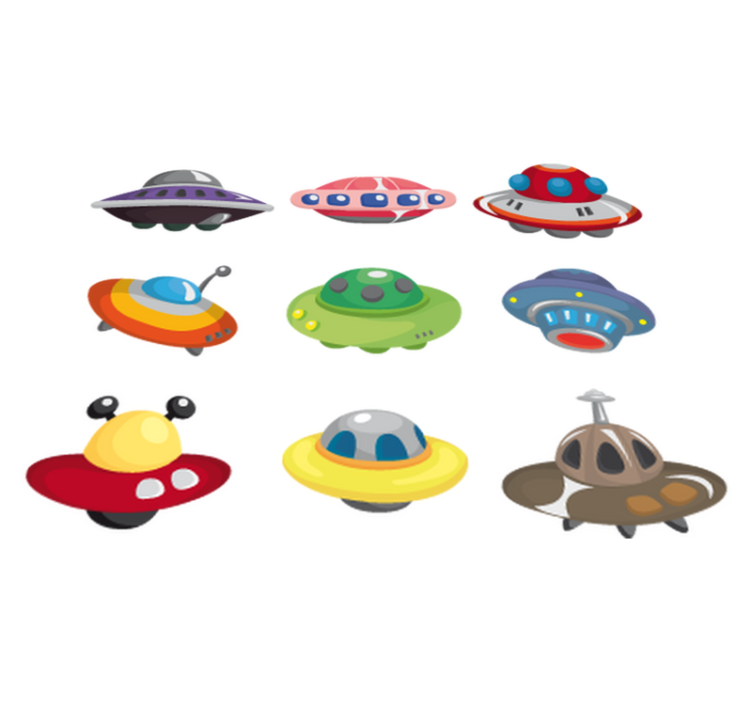 Tapete vinílico criança adesivos de ovnis - TenStickers