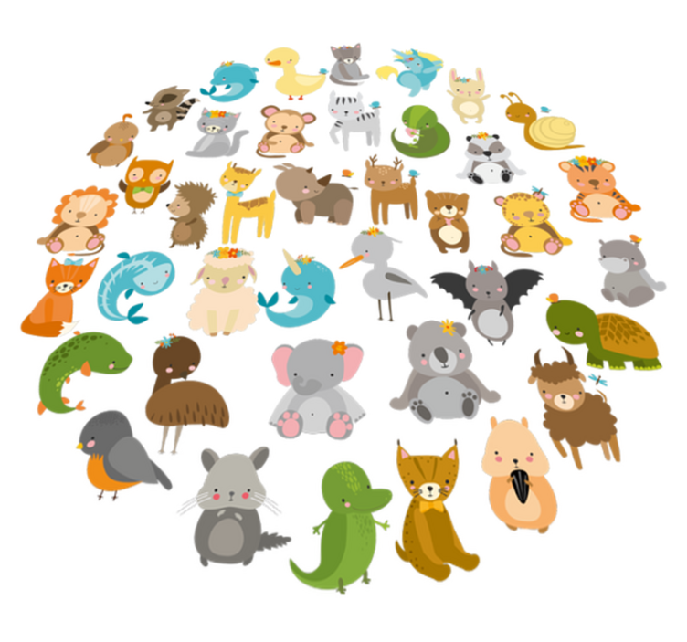 Tapete vinílico criança meus animais do zoológico - TenStickers