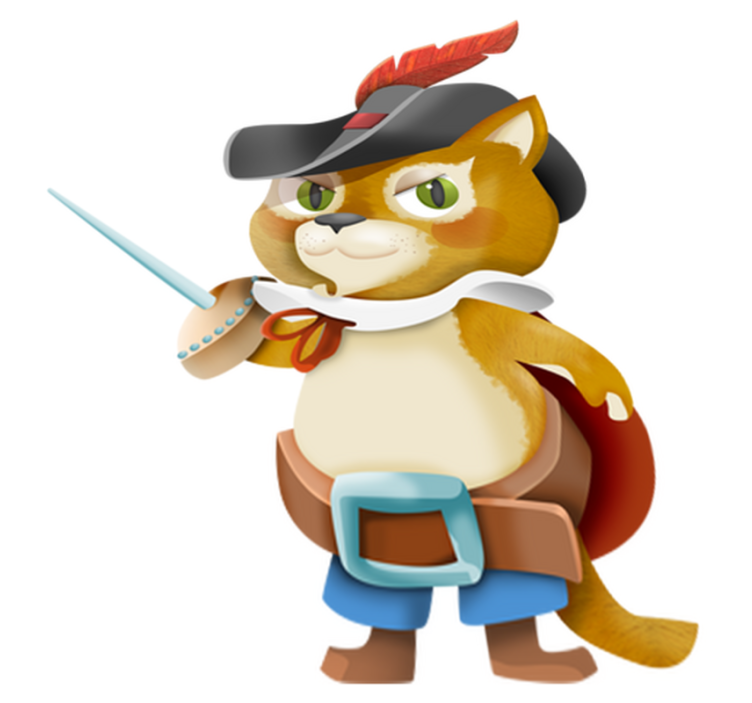 Tapete vinílico criança gato de botas - TenStickers